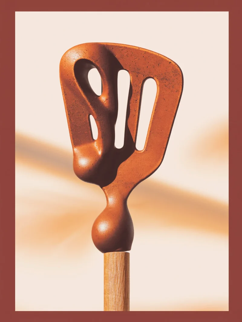 Studio illustrato di un tagliere in legno chiaro con bordo a rilievo